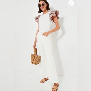 Hyacinth House Floral Sleeve and White Shelby Tee